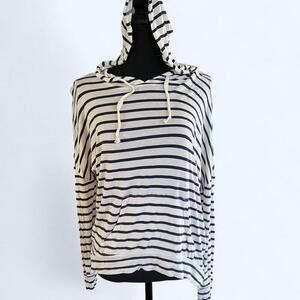 Freshman Vintage striped light long sleeve shirt with hood Size S